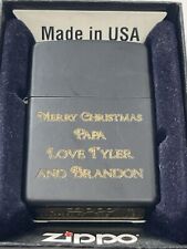 ZIPPO 2011 MERRY CHRISTMAS BLACK MATTE PERSONALIZED LIGHTER UNFIRED IN BOX 49F picture