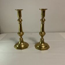 Victorian Brass Candle Stick Holders With Push Ups picture