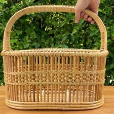 Vintage Rattan Bamboo Thai Classic Basket: Hand-Woven Storage Solution  picture