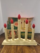 Vintage Christmas Candolier Candelabra  Plastic Electric Drip Candle 5 Light  A picture