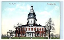 c1910 State Capitol Exterior View Building Annapolis Maryland Vintage Postcard picture
