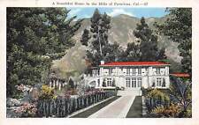 Pasadena California 1935 Postcard Home In The Hills picture