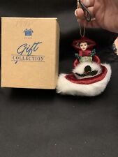 1998 Vintage Avon Christmas Ornament Victorian Ladies Winter Doll Holiday W/ Box picture