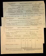Lot of 3 1937 Pere Marquette Railway Bills, Baldwin Hardware in Howell Michigan picture