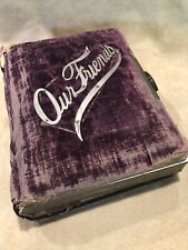 Vintage  Photo Album, Velvet, Cab Cards, Tintypes,  Metal Letters and Clasp picture