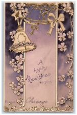 1905 New Year Ringing Bell Flowers Saint Paul Minnesota MN Antique Postcard picture