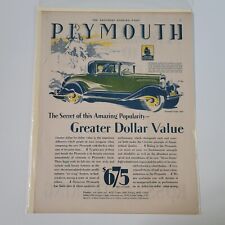 Vintage 1929 Plymouth Coupe Original Ad picture