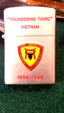 Vintage THIRD BATTALION  FOURTH MARINES Full Size Lighter - Japan Made Used picture