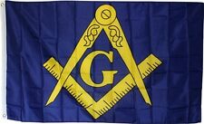 Masonic Flag 3x5 ft Square & Compass G Blue Gold Masonry Freemason Banner Lodge picture