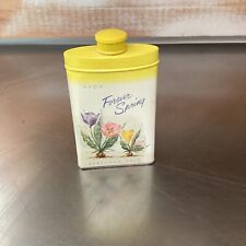Vintage Avon FOREVER SPRING Perfumed Talc Decorative Tin Floral Graphics - Empty picture
