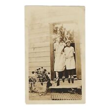 Vintage Snapshot Photo Two Young Women Standing In Doorway Double Exposure 1920s picture