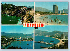 Guerrero Mexico Postcard Beach River Multiview of Acapulco c1960's Unposted picture