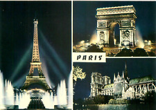 Paris at Night Multi-View Unposted 6 x 4 Postcard picture