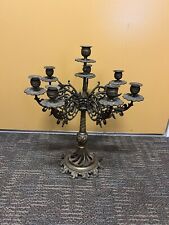 Antique Solid Brass Victorian Candelabra~ Vintage Gothic Ornate Swirly Holds 8 picture