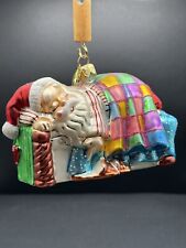 VTG Christopher Radko LONG WINTER'S NAP Santa Sleeping Ornament 00-114-0 picture
