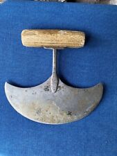 Antique Vintage Heavy Steel HIDE SCRAPER Tool With Wood Handle picture