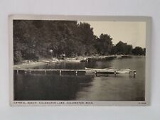 Postcard Crystal Beach Coldwater Lake Michigan Silver Border c1938 picture