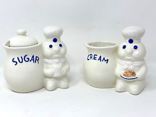 Vintage 1999 Pillsbury Doughboy Poppin' Fresh Ceramic Sugar & Cream Creamer Set picture