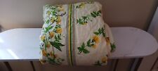 Vintage Yellow, Green, White Floral Print Queen Lightweight Bedspread MCM Retro picture