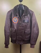 Vintage Leather Bomber Jacket sz 44 R US Army Pilots G1 1950's Capt. Currie picture