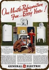 1935 GE MONITOR TOP Refrigerator Vintage-Look-Edge DECORATIVE REPLICA METAL SIGN picture