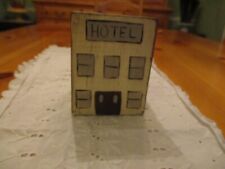 Wolf Creek Primitive Folk Art Wood Hand Painted Hotel Building Signed 1985 EVC picture