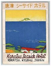 1920s-30s Karatsu Seaside Hotel Luggage Label Kyushu Japan Original picture