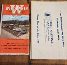 Vintage 1964 Official Highway Map State Highway Department BONUS Fond du Lac Map picture