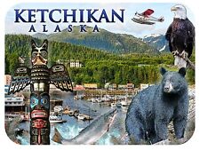 Ketchikan Alaska Wildlife and Plane Fridge Magnet picture