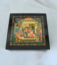 Russian Hand Painted Lacquer Box Mstera Scheherazade Tales Vintage  picture