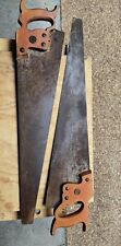 Set of Antique Disston USA Hand Rip and Crosscut Saws  picture