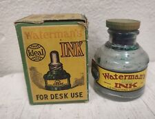 Antique Waterman's Ideal Ink Bottle & Box Green Writing Fluid picture