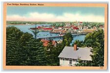 1951 Bird's Eye View Of Foot Bridge Boothbay Harbor Maine ME Vintage Postcard picture