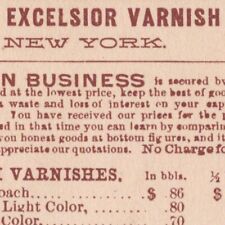1890 Excelsior Varnish Works Dealer Pricelist 381 Pearl Street New York City #3 picture