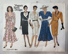 Vintage Vogue Pattern 10 Basic Design UNCUT Mock Wrap Dress Knee Length 1811 picture