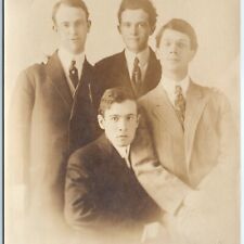 c1910s San Francisco, CA Cool Young Men RPPC Friend Group Real Photo Hansen A185 picture