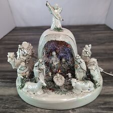 VTG Large Lighted Nativity Scene Glossy white Christmas decor Unboxed Rare Find picture