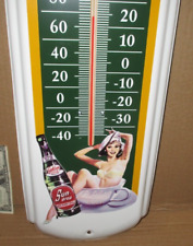 GOLDEN COLA - SUN DROP Pretty Girl in a Coffee Cup BIG THERMOMETER SIGN Few Made picture