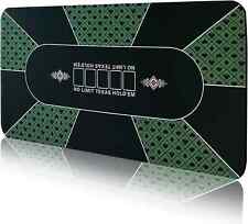 Texas Hold'em and Blackjack Table Layout Mat for Poker Game, 8-10 Players. picture