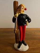 Vintage Stylish Woman with Skis Figurine 8