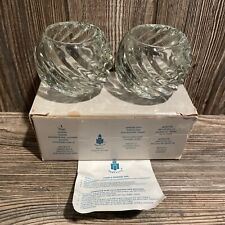 Partylite Illusions Swirl Glass Votive Pair Candle Holders P0463 New in box picture