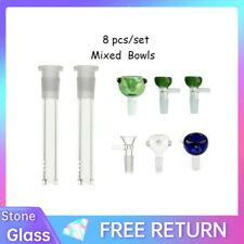8 pcs/set Hookah Water Smoking Pipe Glass Bong Downstem With 14mm male bowl picture