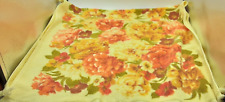 Vintage Yellow and Orange Floral Bath Towel with Fringe 24