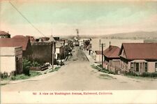 Vtg 1900s Postcard -Dirt Street View - Washington Avenue Richmond California picture