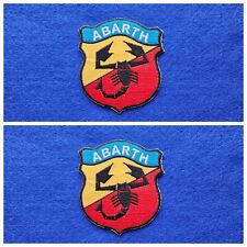 A Pair Of Motor Car Racing Patches Sew / Iron On Badges Abarth (b) picture