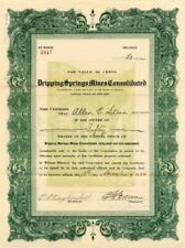 Dripping Springs Mines Consolidated - Stock Certificate - Mining Stocks picture