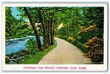1907 Greetings From Hoags Corner New York NY Vintage Posted Postcard picture