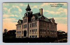 Huntington IN-Indiana, Tipton Street School, Antique, Vintage c1913 Postcard picture