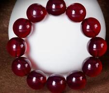Certified 10-20mm Natural Red Beeswax Amber Round Beads Bracelet 7.5