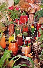 1964 OH Columbus Kahiki Polynesian Tiki Supper Club Drinks Glasses postcard A67 picture